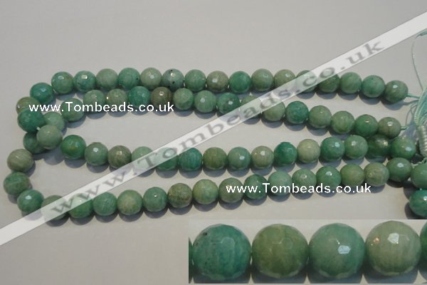 CAM815 15.5 inches 12mm faceted round Brazilian amazonite beads