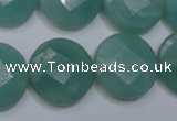 CAM945 15.5 inches 20mm faceted coin amazonite gemstone beads