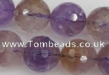 CAN155 15.5 inches 14mm faceted round natural ametrine beads