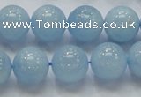 CAQ50 15.5 inches 14mm round natural aquamarine gemstone beads
