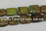 CAT5039 15.5 inches 6*8mm rectangle natural aqua terra jasper beads
