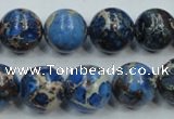 CAT51 15.5 inches 14mm round dyed natural aqua terra jasper beads