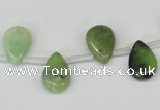 CAU42 10*14mm top-drilled flat teardrop australia chrysoprase beads