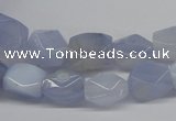 CBC28 15.5 inches 8*12mm – 10*14mm nuggets blue chalcedony beads