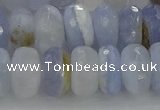 CBC467 15.5 inches 7*12mm faceted rondelle blue chalcedony beads