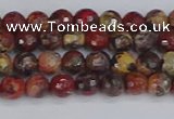 CBD368 15.5 inches 4mm faceted round brecciated jasper beads
