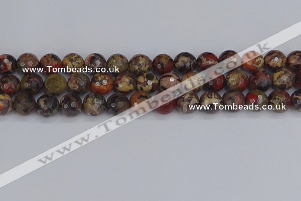 CBD372 15.5 inches 12mm faceted round brecciated jasper beads