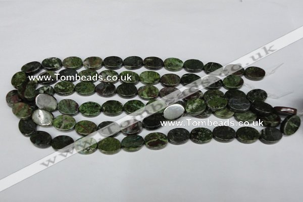 CBG57 15.5 inches 12*16mm oval bronze green gemstone beads