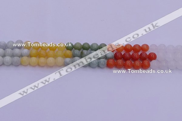 CBJ662 15.5 inches 8mm round mixed jade beads wholesale