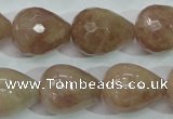 CBQ230 15.5 inches 16*20mm faceted teardrop strawberry quartz beads