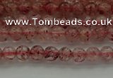 CBQ300 15.5 inches 4mm round natural strawberry quartz beads