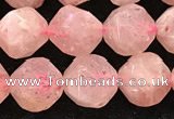 CBQ720 15.5 inches 10mm faceted nuggets strawberry quartz beads