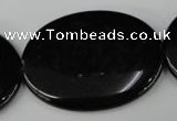 CBS256 15.5 inches 30*40mm oval blackstone beads wholesale