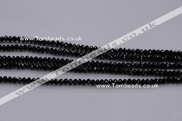 CBS512 15.5 inches 2*4mm faceted rondelle AA grade black spinel beads