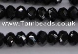CBS514 15.5 inches 4*6mm faceted rondelle AA grade black spinel beads