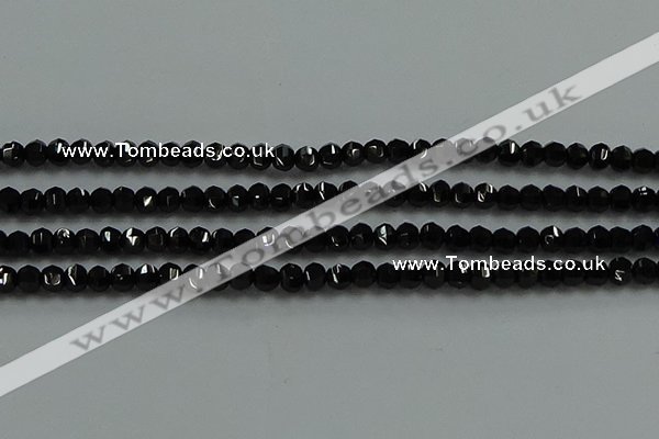 CBS528 15.5 inches 2.5*4mm lantern-shaped natural black spinel beads