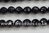 CBS556 15.5 inches 6mm faceted round AA grade black spinel beads