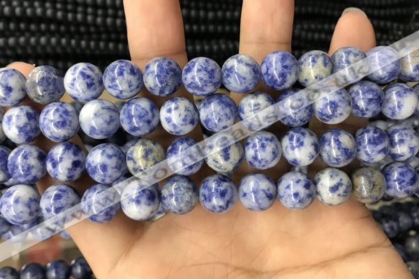 CBS605 15.5 inches 14mm round blue spot stone beads wholesale