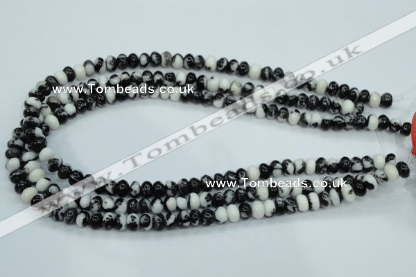 CBW111 15.5 inches 5*8mm rondelle black & white jasper beads