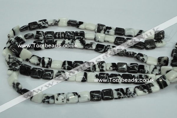 CBW133 15.5 inches 12*12mm square black & white jasper beads