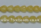 CCA11 15.5 inches 10*10mm heart yellow calcite gemstone beads