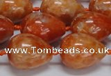 CCA463 15.5 inches 15*20mm teardrop orange calcite gemstone beads