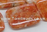 CCA61 15.5 inches 30*40mm rectangle orange calcite gemstone beads