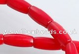 CCB04 15.5 inches 5*10mm tube shape red coral beads Wholesale