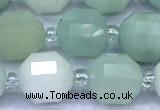 CCB1306 15 inches 9mm - 10mm faceted amazonite beads