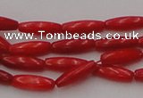 CCB131 15.5 inches 3*9mm rice red coral beads strand wholesale