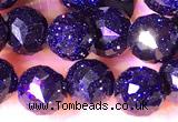 CCB1662 15 inches 6mm faceted teardrop blue goldstone beads