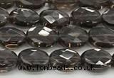 CCB922 15.5 inches 6*8mm faceted oval smoky quartz beads
