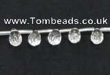 CCC232 6*9mm faceted teardrop grade AB natural white crystal beads