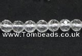 CCC242 15.5 inches 4mm faceted round AB grade natural white crystal beads