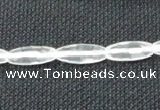 CCC265 6*16mm faceted rice grade A natural white crystal beads