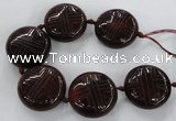 CCJ362 40mm carved coin China jade beads wholesale