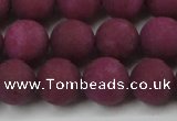 CCN2405 15.5 inches 4mm round matte candy jade beads wholesale
