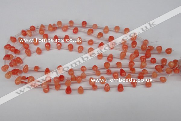 CCN433 15.5 inches Top-drilled 6*9mm teardrop candy jade beads