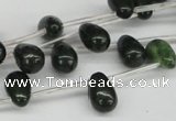 CCN456 15.5 inches Top-drilled 8*12mm teardrop candy jade beads