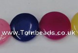 CCN504 15.5 inches 20mm flat round candy jade beads wholesale
