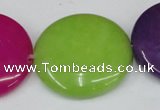 CCN510 15.5 inches 30mm flat round candy jade beads wholesale