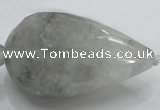 CCQ114 15.5 inches 30*50mm faceted teardrop cloudy quartz beads