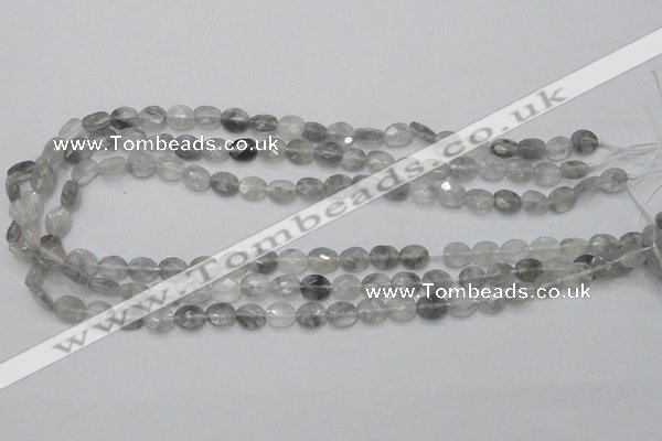 CCQ151 15.5 inches 7*9mm faceted oval cloudy quartz beads wholesale