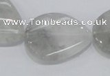 CCQ171 15.5 inches 22*30mm twisted flat teardrop cloudy quartz beads