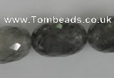 CCQ352 15.5 inches 18*25mm faceted rice cloudy quartz beads wholesale