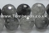 CCQ63 15.5 inches 16mm faceted round cloudy quartz beads wholesale
