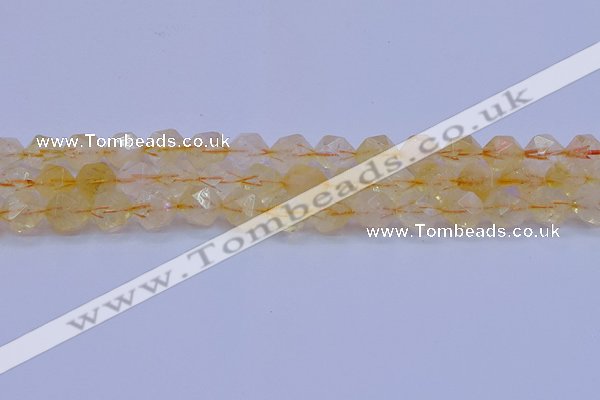 CCR313 15.5 inches 10mm faceted nuggets citrine gemstone beads