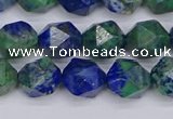 CCS547 15.5 inches 8mm faceted nuggets dyed chrysocolla beads