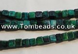 CCS610 15.5 inches 4*4mm cube dyed chrysocolla gemstone beads