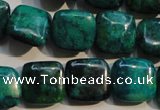 CCS659 15.5 inches 15*15mm square dyed chrysocolla gemstone beads